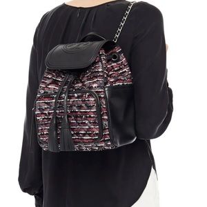♥️TORY BURCH Fleming tweed backpack (RET $595)♥️